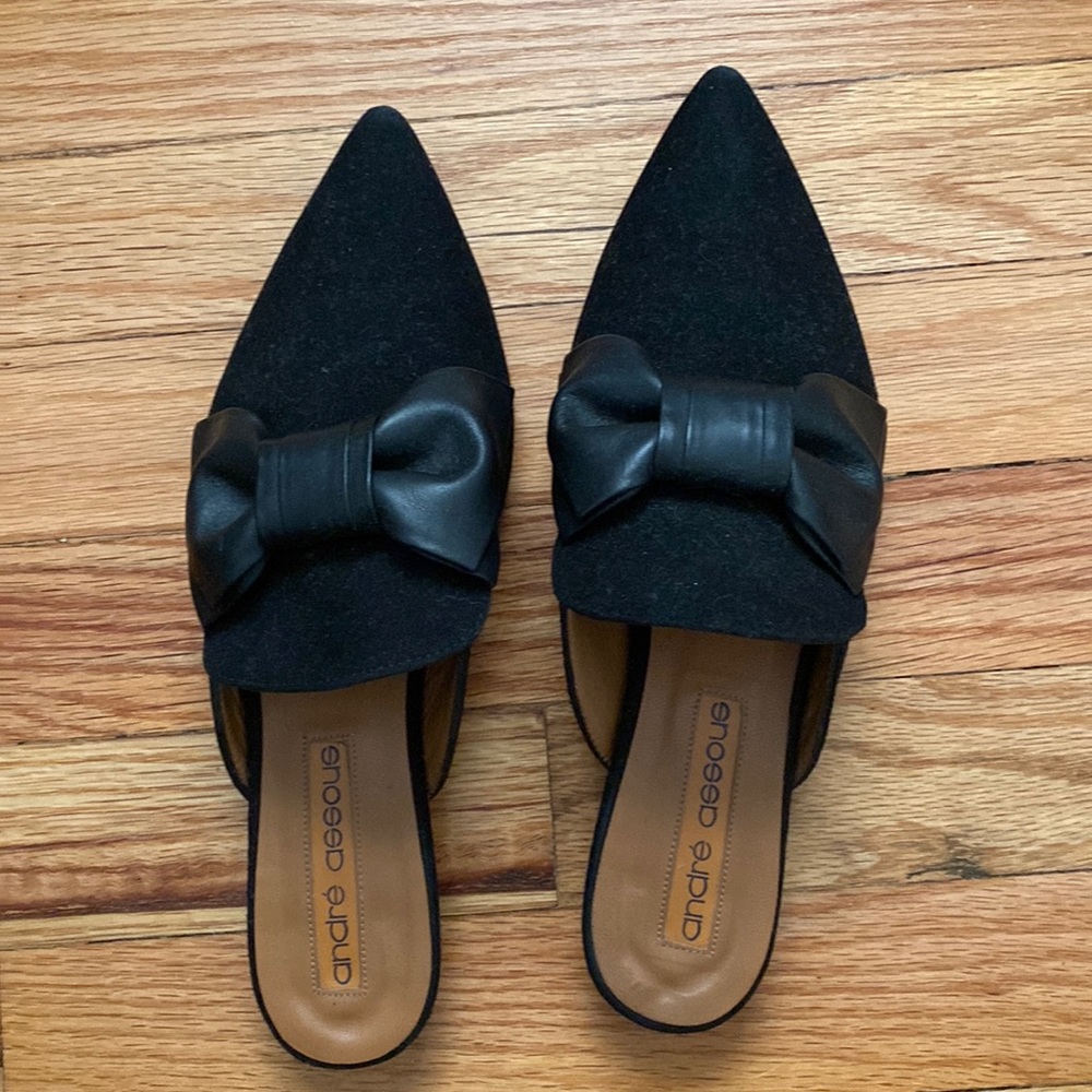 Black Andre Assous Mule with Bow